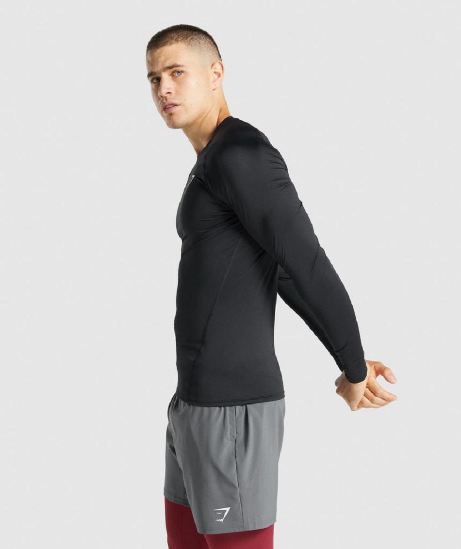 Long Sleeve Męskie Gymshark Element Baselayer Czarne | PL 3630AHK